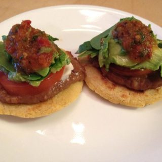 Gorditas plated with toppings