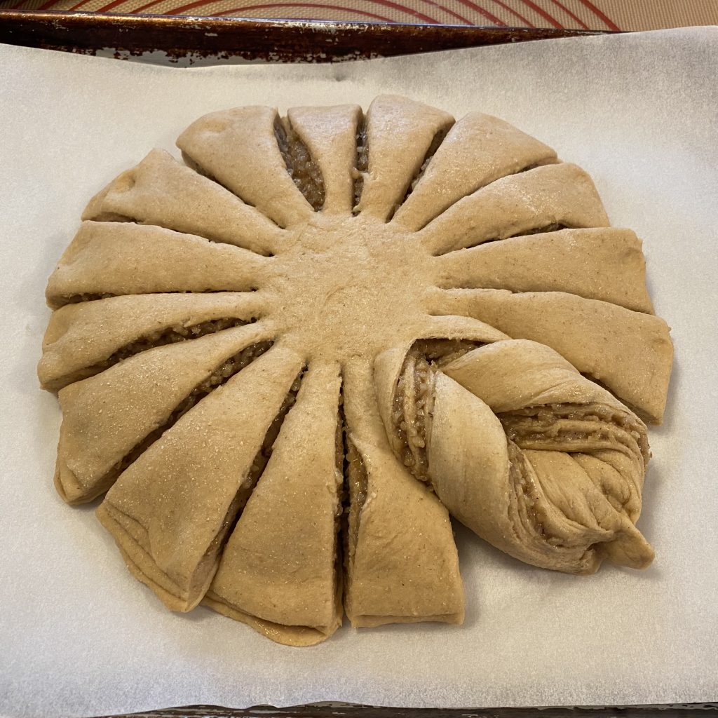 dough with two slices twisted and set