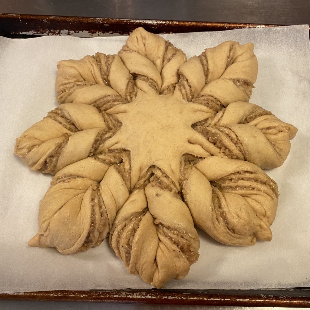 dough in star pattern